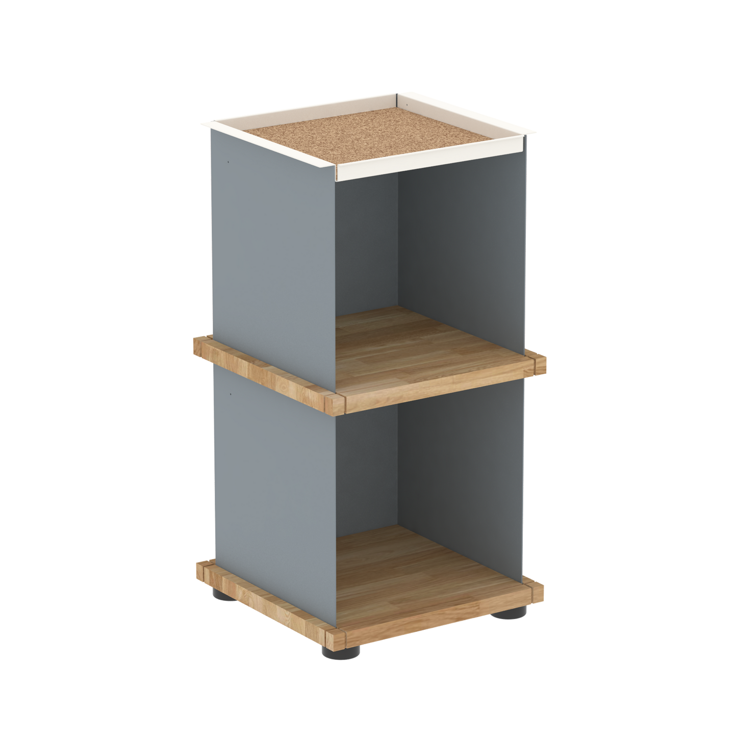 YU TRAY SHELF 1x2 – Beistelltisch und kleines Regal mit besonderem Kopf. Denn beim oberen Abschluss handelt es sich um das vielseitige Tablett YU TRAY. Ob als Beistelltisch, Nachttisch oder universelles Regal schafft YU TRAY SHELF 1x2 Raum und Ablagefläche auch an den kleinsten Orten. Ideal für den Flur, das Homeoffice, die Küche, das Bad und überall, wo Stauraum benötigt wird.