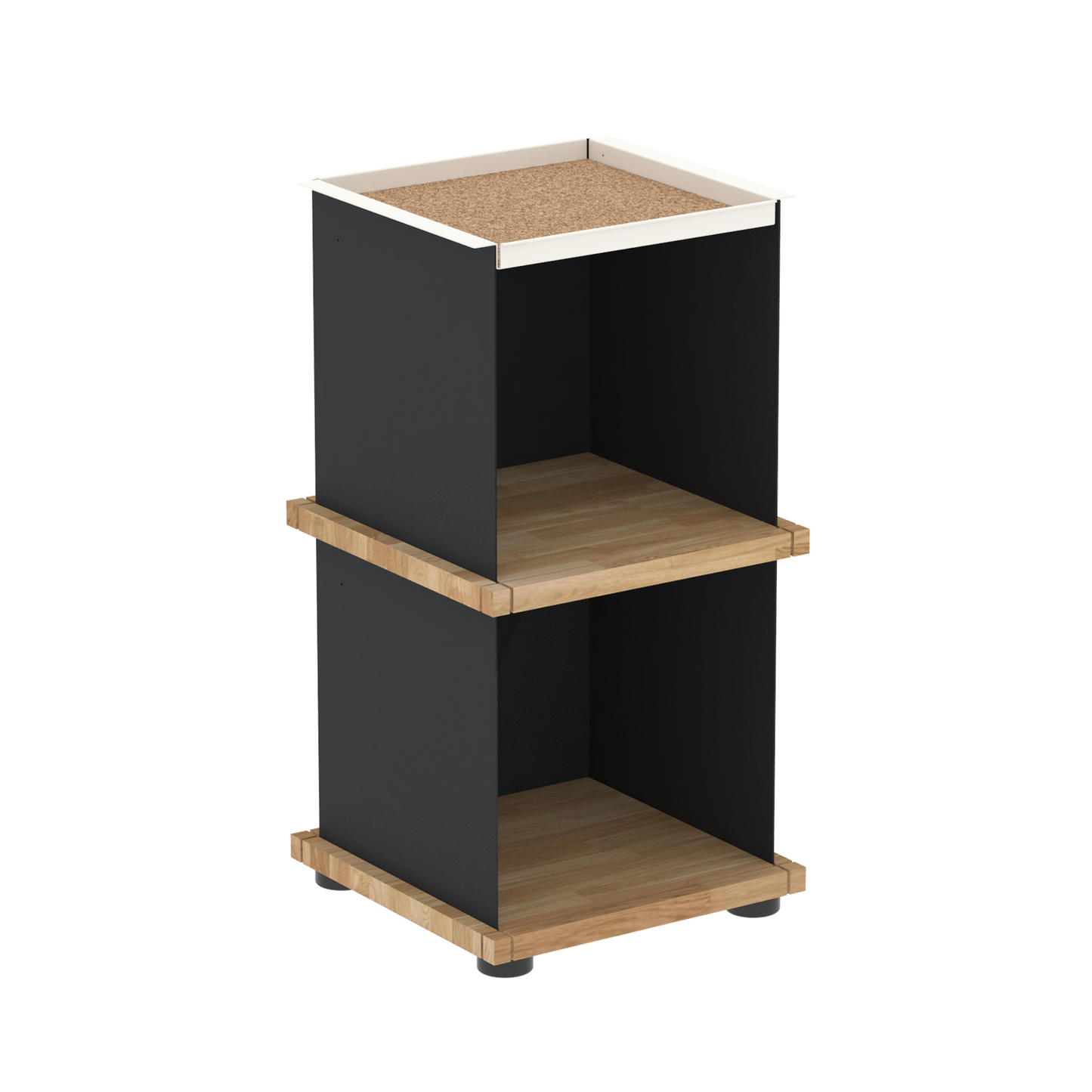 YU TRAY SHELF 1x2 – Beistelltisch und kleines Regal mit besonderem Kopf. Denn beim oberen Abschluss handelt es sich um das vielseitige Tablett YU TRAY. Ob als Beistelltisch, Nachttisch oder universelles Regal schafft YU TRAY SHELF 1x2 Raum und Ablagefläche auch an den kleinsten Orten. Ideal für den Flur, das Homeoffice, die Küche, das Bad und überall, wo Stauraum benötigt wird.
