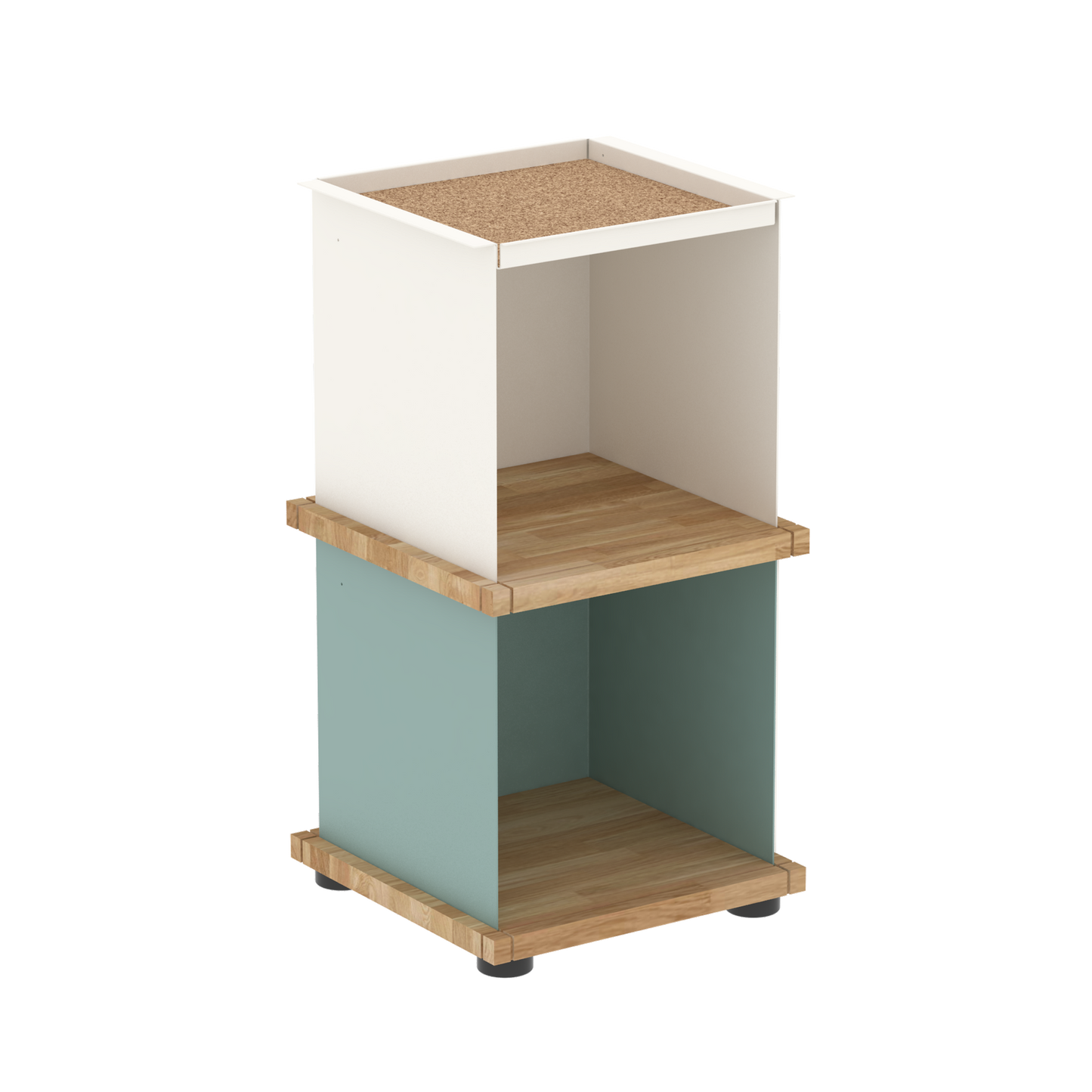 YU TRAY SHELF 1x2 – Beistelltisch und kleines Regal mit besonderem Kopf. Denn beim oberen Abschluss handelt es sich um das vielseitige Tablett YU TRAY. Ob als Beistelltisch, Nachttisch oder universelles Regal schafft YU TRAY SHELF 1x2 Raum und Ablagefläche auch an den kleinsten Orten. Ideal für den Flur, das Homeoffice, die Küche, das Bad und überall, wo Stauraum benötigt wird.