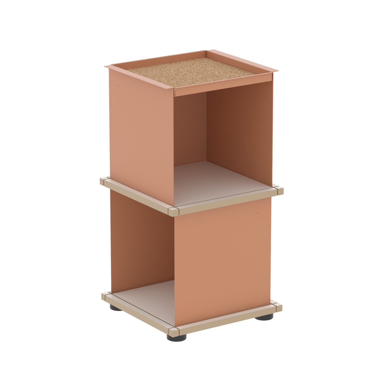 YU TRAY SHELF 1x2 – Beistelltisch und kleines Regal mit besonderem Kopf. Denn beim oberen Abschluss handelt es sich um das vielseitige Tablett YU TRAY. Ob als Beistelltisch, Nachttisch oder universelles Regal schafft YU TRAY SHELF 1x2 Raum und Ablagefläche auch an den kleinsten Orten. Ideal für den Flur, das Homeoffice, die Küche, das Bad und überall, wo Stauraum benötigt wird.