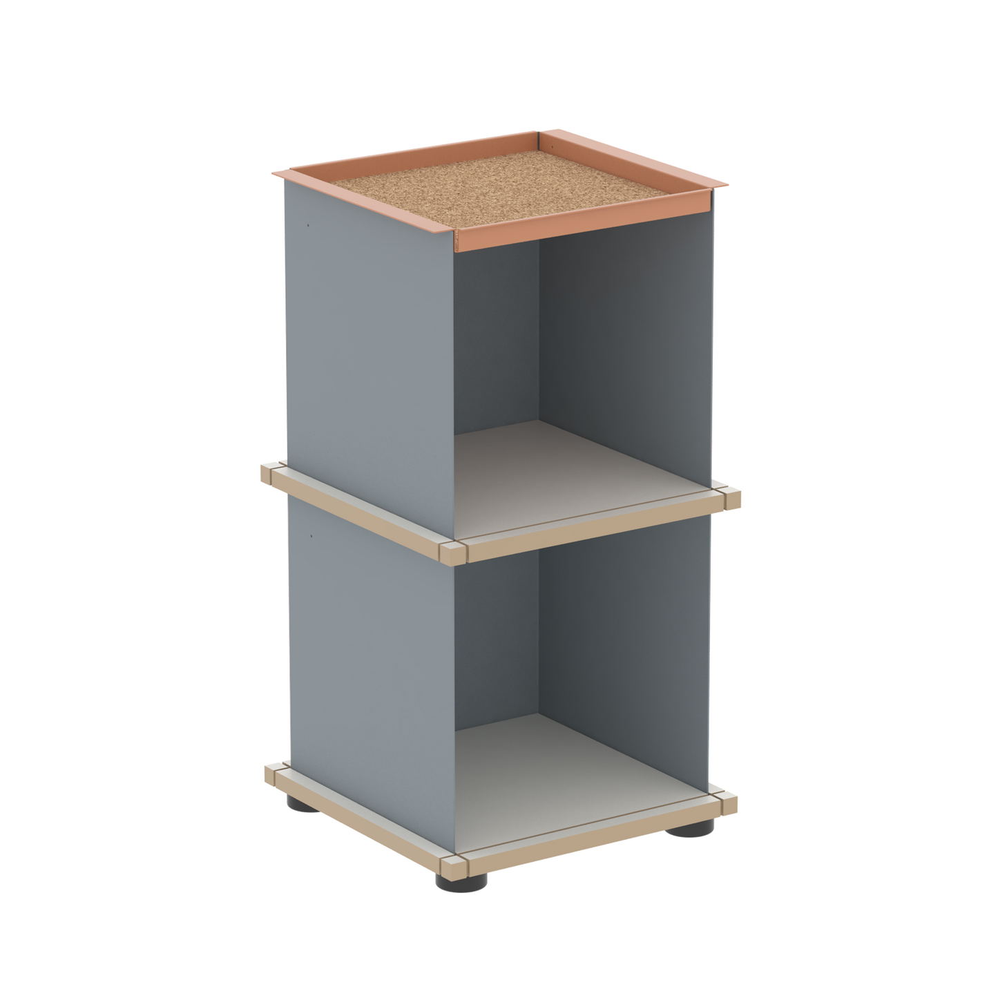 YU TRAY SHELF 1x2 – Beistelltisch und kleines Regal mit besonderem Kopf. Denn beim oberen Abschluss handelt es sich um das vielseitige Tablett YU TRAY. Ob als Beistelltisch, Nachttisch oder universelles Regal schafft YU TRAY SHELF 1x2 Raum und Ablagefläche auch an den kleinsten Orten. Ideal für den Flur, das Homeoffice, die Küche, das Bad und überall, wo Stauraum benötigt wird.