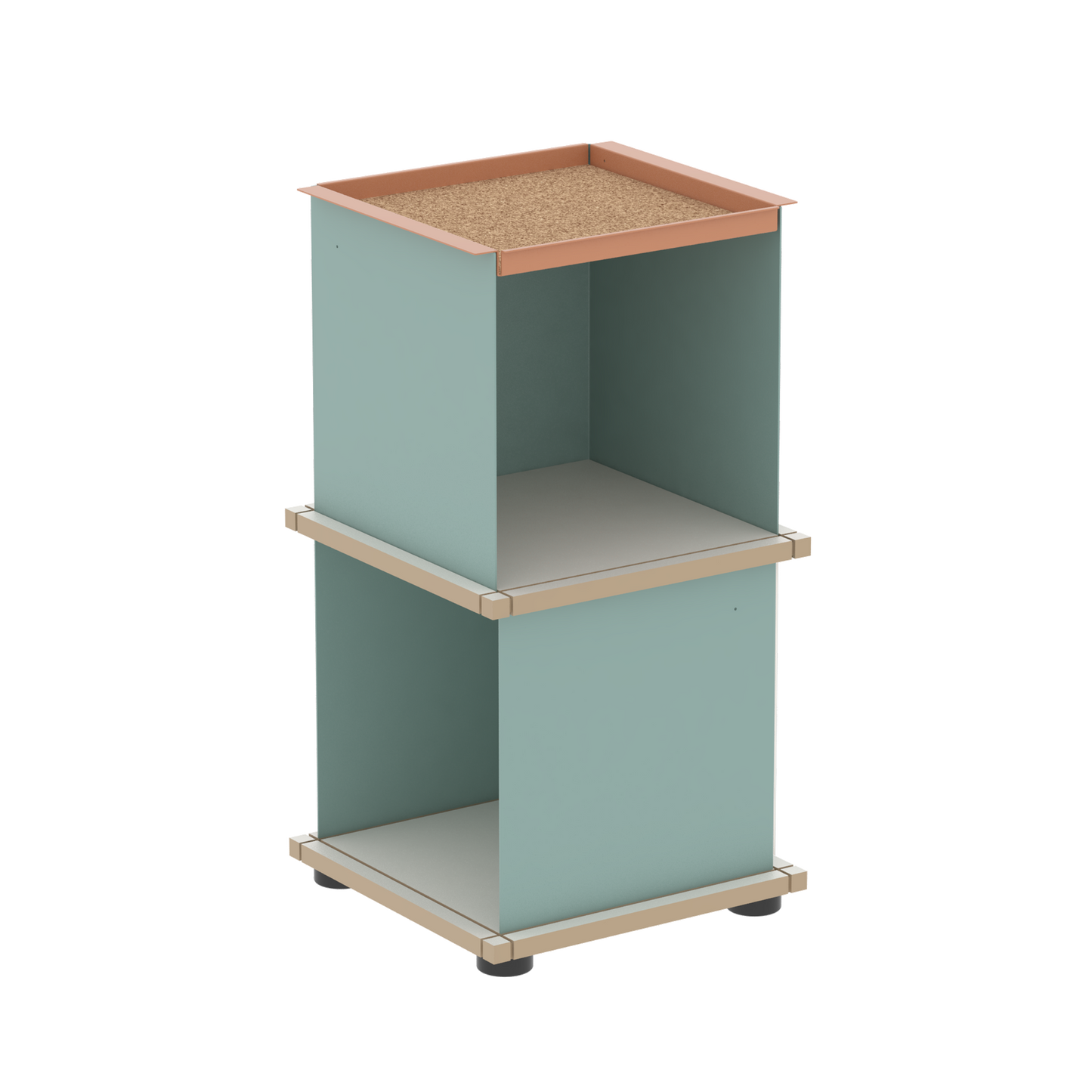 YU TRAY SHELF 1x2 – Beistelltisch und kleines Regal mit besonderem Kopf. Denn beim oberen Abschluss handelt es sich um das vielseitige Tablett YU TRAY. Ob als Beistelltisch, Nachttisch oder universelles Regal schafft YU TRAY SHELF 1x2 Raum und Ablagefläche auch an den kleinsten Orten. Ideal für den Flur, das Homeoffice, die Küche, das Bad und überall, wo Stauraum benötigt wird.