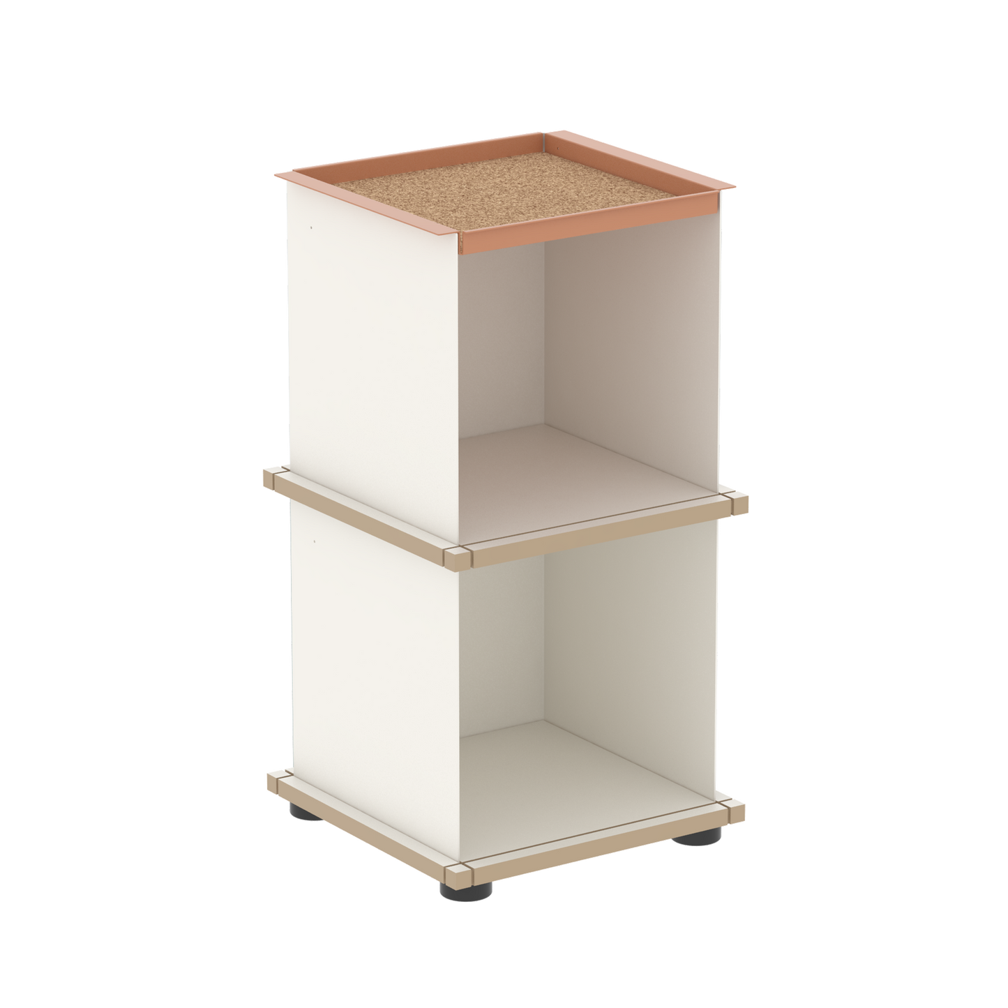 YU TRAY SHELF 1x2 – Beistelltisch und kleines Regal mit besonderem Kopf. Denn beim oberen Abschluss handelt es sich um das vielseitige Tablett YU TRAY. Ob als Beistelltisch, Nachttisch oder universelles Regal schafft YU TRAY SHELF 1x2 Raum und Ablagefläche auch an den kleinsten Orten. Ideal für den Flur, das Homeoffice, die Küche, das Bad und überall, wo Stauraum benötigt wird.