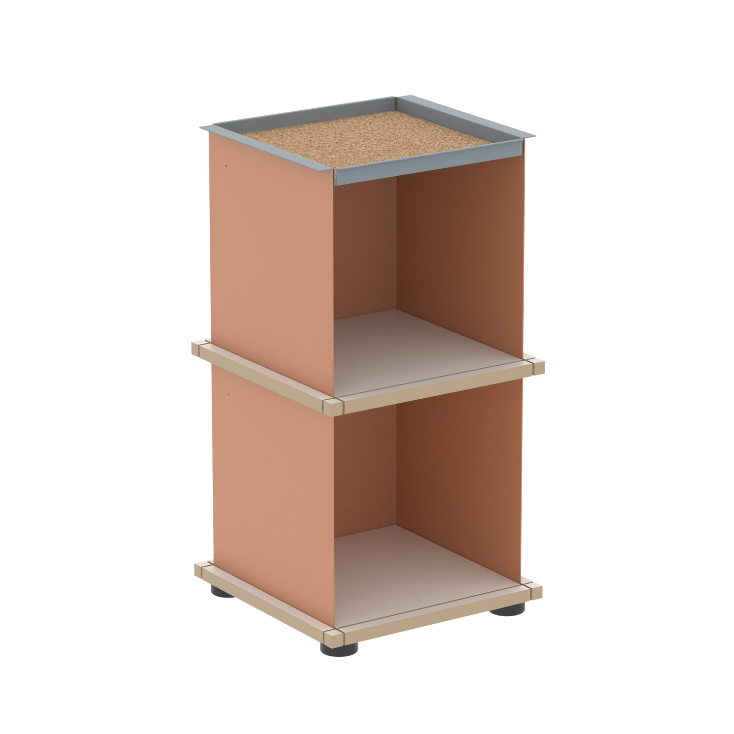 YU TRAY SHELF 1x2 – Beistelltisch und kleines Regal mit besonderem Kopf. Denn beim oberen Abschluss handelt es sich um das vielseitige Tablett YU TRAY. Ob als Beistelltisch, Nachttisch oder universelles Regal schafft YU TRAY SHELF 1x2 Raum und Ablagefläche auch an den kleinsten Orten. Ideal für den Flur, das Homeoffice, die Küche, das Bad und überall, wo Stauraum benötigt wird.