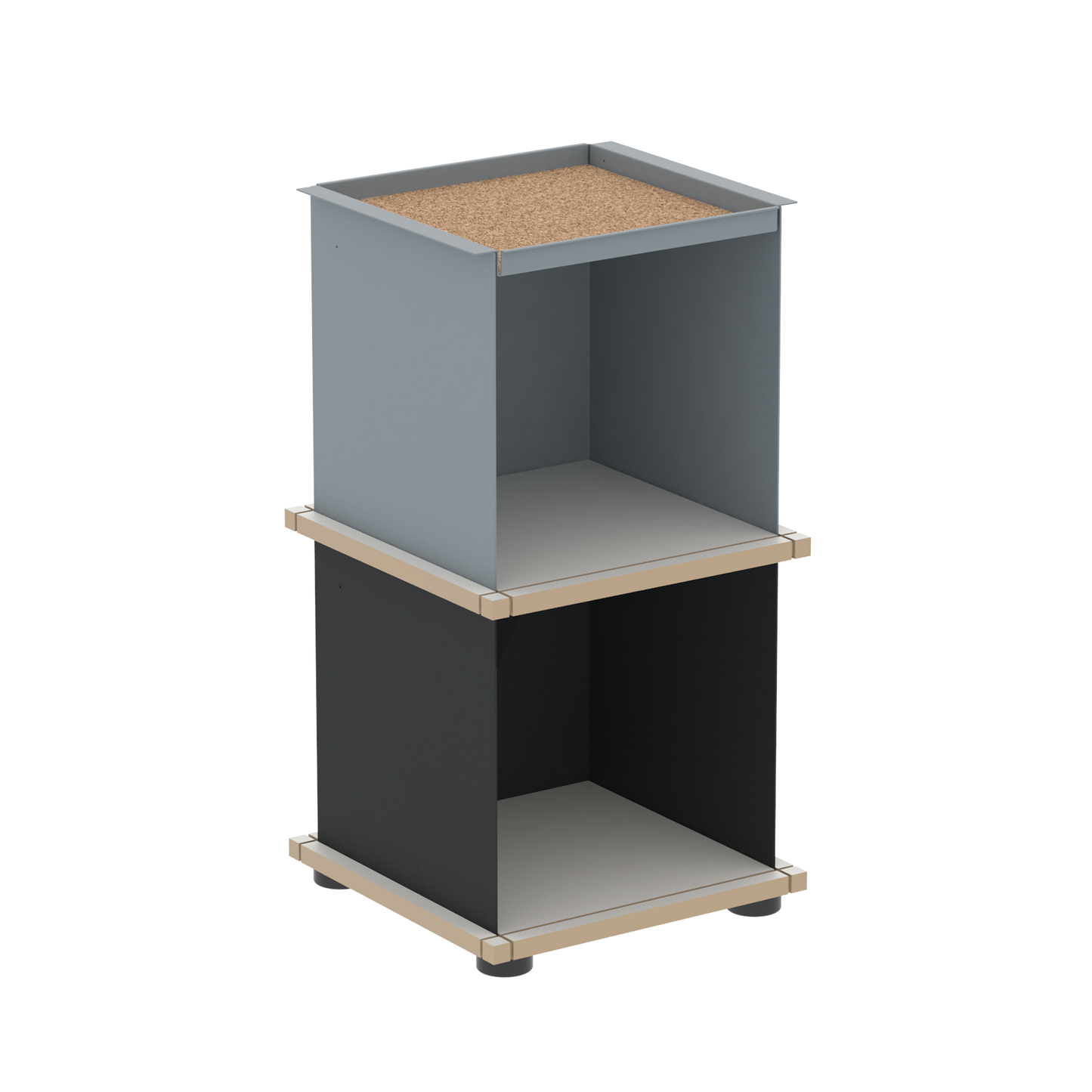 YU TRAY SHELF 1x2 – Beistelltisch und kleines Regal mit besonderem Kopf. Denn beim oberen Abschluss handelt es sich um das vielseitige Tablett YU TRAY. Ob als Beistelltisch, Nachttisch oder universelles Regal schafft YU TRAY SHELF 1x2 Raum und Ablagefläche auch an den kleinsten Orten. Ideal für den Flur, das Homeoffice, die Küche, das Bad und überall, wo Stauraum benötigt wird.