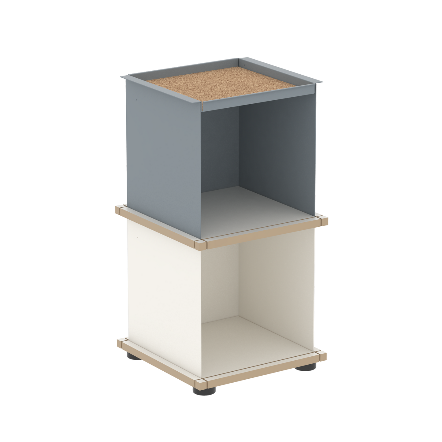 YU TRAY SHELF 1x2 – Beistelltisch und kleines Regal mit besonderem Kopf. Denn beim oberen Abschluss handelt es sich um das vielseitige Tablett YU TRAY. Ob als Beistelltisch, Nachttisch oder universelles Regal schafft YU TRAY SHELF 1x2 Raum und Ablagefläche auch an den kleinsten Orten. Ideal für den Flur, das Homeoffice, die Küche, das Bad und überall, wo Stauraum benötigt wird.
