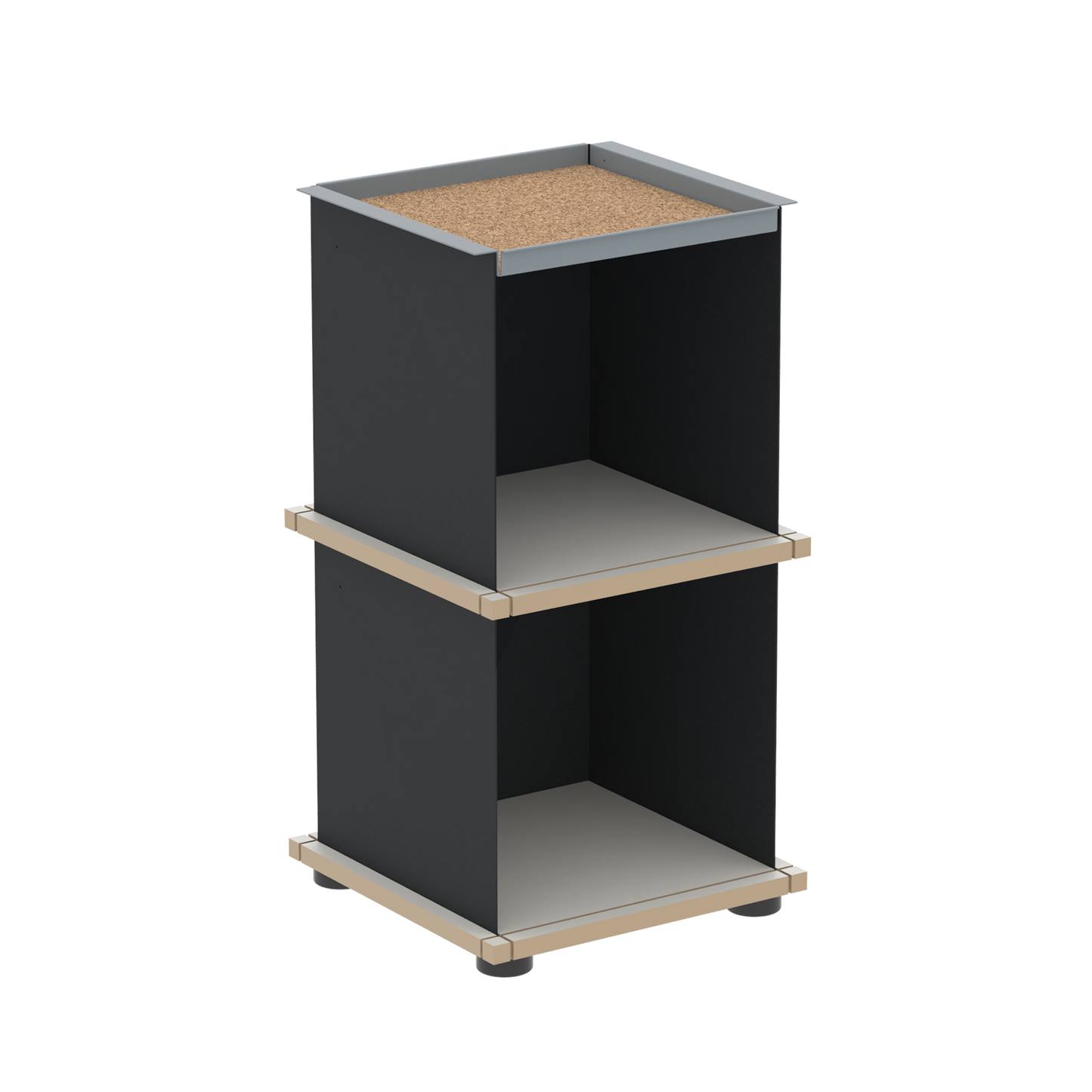 YU TRAY SHELF 1x2 – Beistelltisch und kleines Regal mit besonderem Kopf. Denn beim oberen Abschluss handelt es sich um das vielseitige Tablett YU TRAY. Ob als Beistelltisch, Nachttisch oder universelles Regal schafft YU TRAY SHELF 1x2 Raum und Ablagefläche auch an den kleinsten Orten. Ideal für den Flur, das Homeoffice, die Küche, das Bad und überall, wo Stauraum benötigt wird.