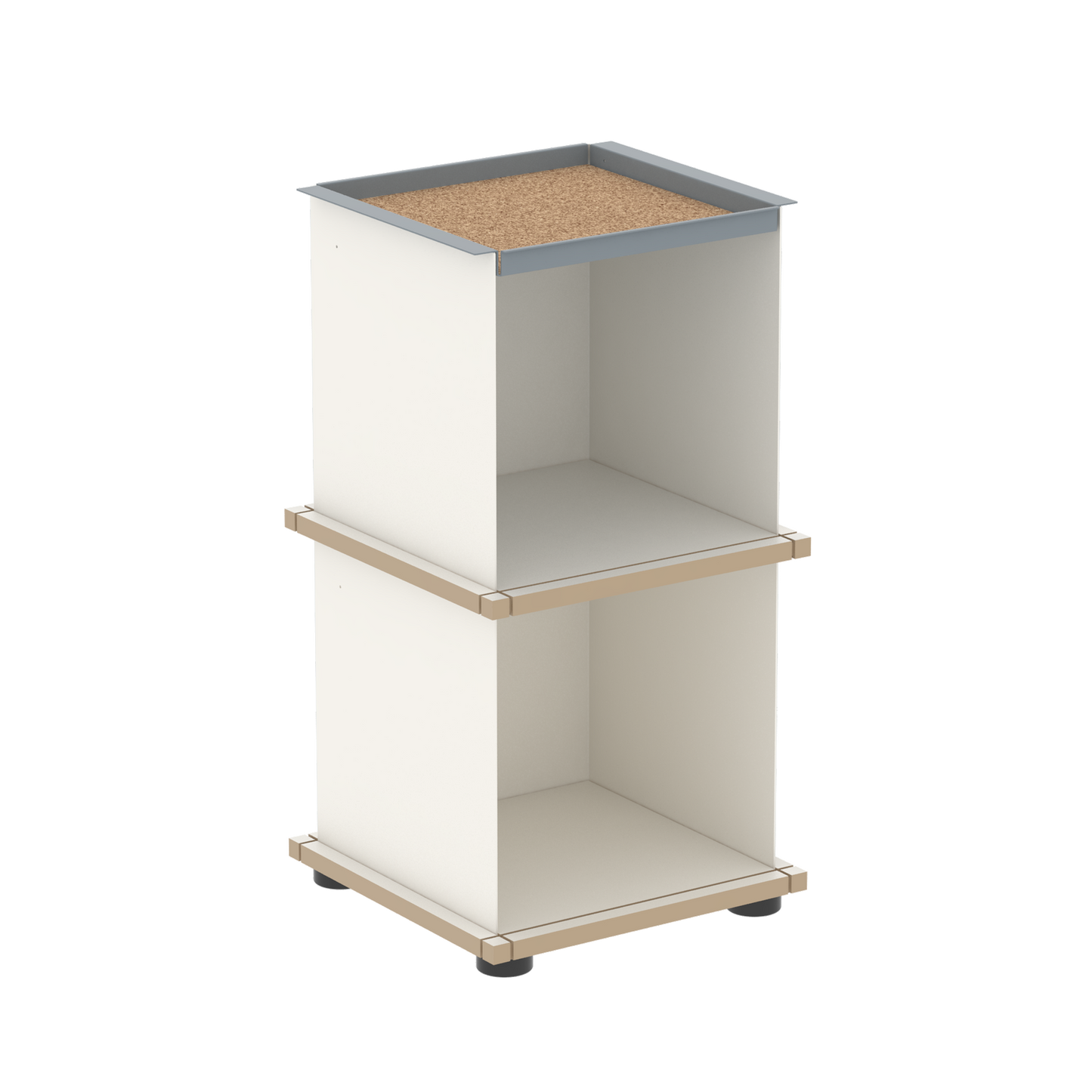 YU TRAY SHELF 1x2 – Beistelltisch und kleines Regal mit besonderem Kopf. Denn beim oberen Abschluss handelt es sich um das vielseitige Tablett YU TRAY. Ob als Beistelltisch, Nachttisch oder universelles Regal schafft YU TRAY SHELF 1x2 Raum und Ablagefläche auch an den kleinsten Orten. Ideal für den Flur, das Homeoffice, die Küche, das Bad und überall, wo Stauraum benötigt wird.