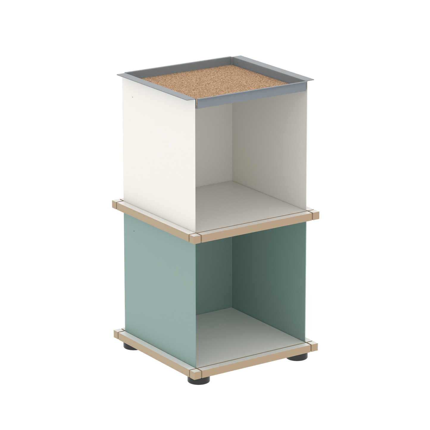 YU TRAY SHELF 1x2 – Beistelltisch und kleines Regal mit besonderem Kopf. Denn beim oberen Abschluss handelt es sich um das vielseitige Tablett YU TRAY. Ob als Beistelltisch, Nachttisch oder universelles Regal schafft YU TRAY SHELF 1x2 Raum und Ablagefläche auch an den kleinsten Orten. Ideal für den Flur, das Homeoffice, die Küche, das Bad und überall, wo Stauraum benötigt wird.