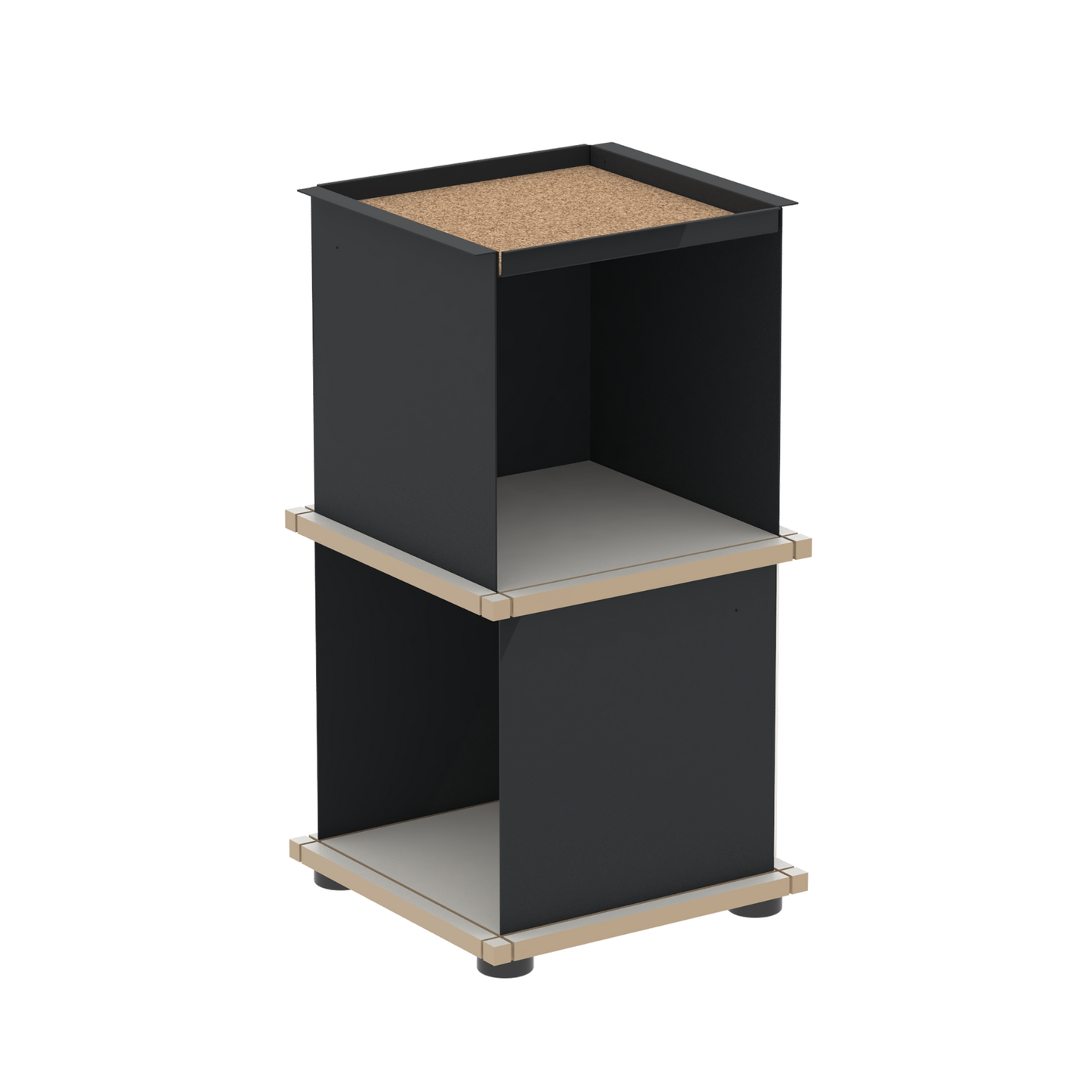 YU TRAY SHELF 1x2 – Beistelltisch und kleines Regal mit besonderem Kopf. Denn beim oberen Abschluss handelt es sich um das vielseitige Tablett YU TRAY. Ob als Beistelltisch, Nachttisch oder universelles Regal schafft YU TRAY SHELF 1x2 Raum und Ablagefläche auch an den kleinsten Orten. Ideal für den Flur, das Homeoffice, die Küche, das Bad und überall, wo Stauraum benötigt wird.