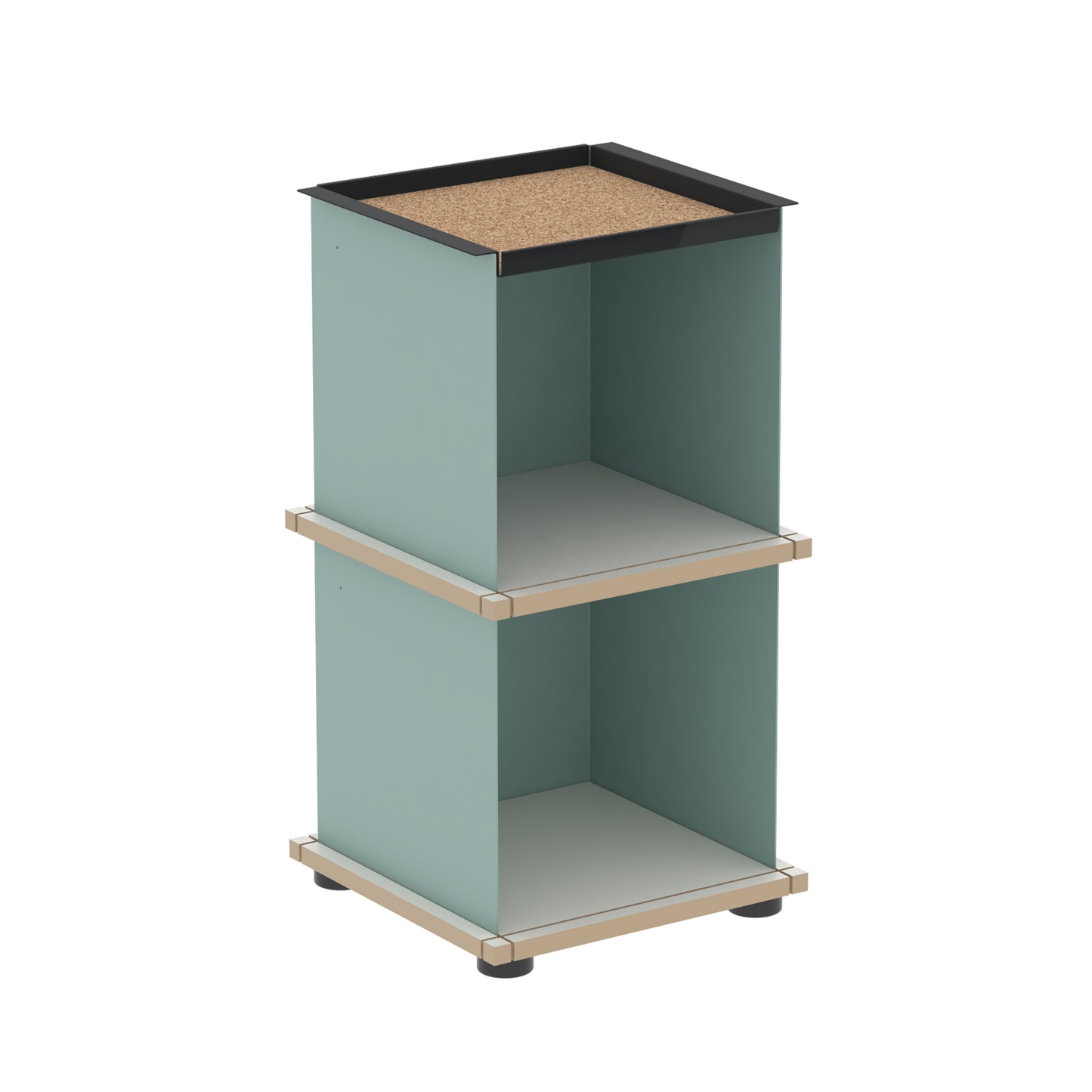 YU TRAY SHELF 1x2 – Beistelltisch und kleines Regal mit besonderem Kopf. Denn beim oberen Abschluss handelt es sich um das vielseitige Tablett YU TRAY. Ob als Beistelltisch, Nachttisch oder universelles Regal schafft YU TRAY SHELF 1x2 Raum und Ablagefläche auch an den kleinsten Orten. Ideal für den Flur, das Homeoffice, die Küche, das Bad und überall, wo Stauraum benötigt wird.