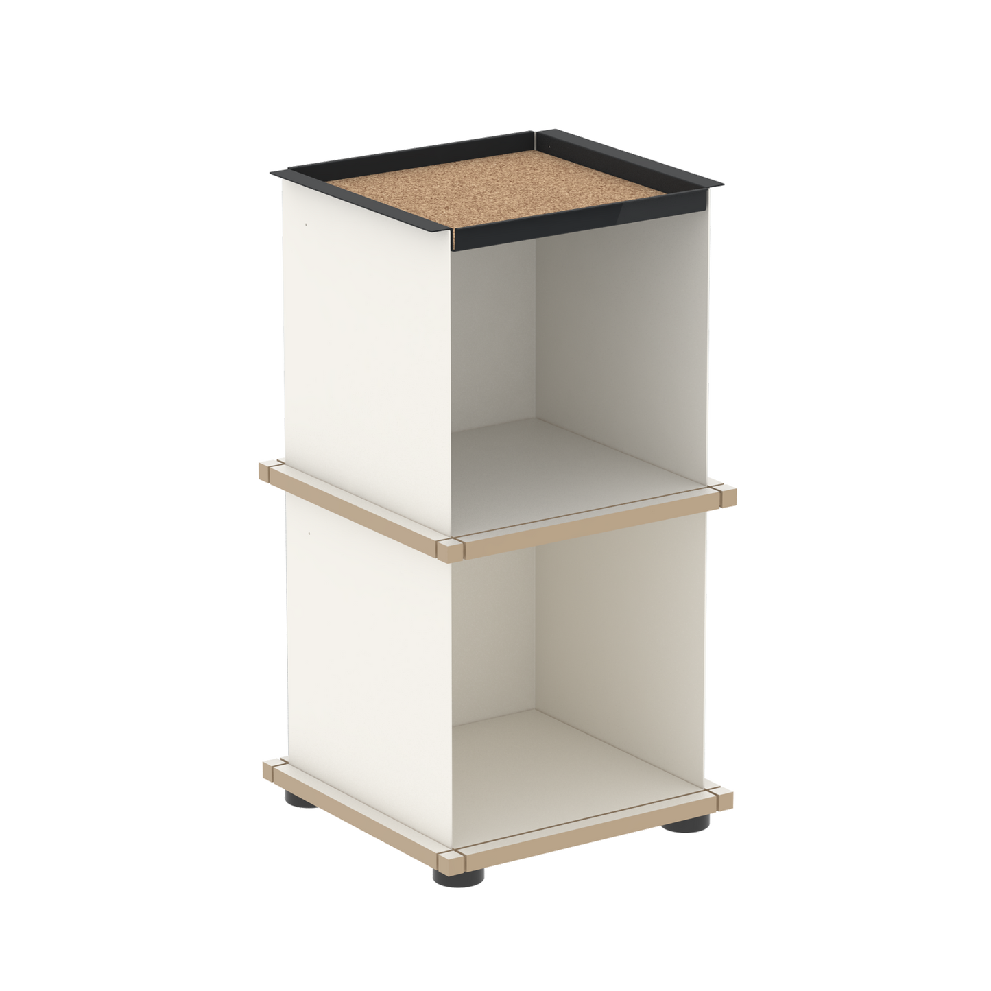 YU TRAY SHELF 1x2 – Beistelltisch und kleines Regal mit besonderem Kopf. Denn beim oberen Abschluss handelt es sich um das vielseitige Tablett YU TRAY. Ob als Beistelltisch, Nachttisch oder universelles Regal schafft YU TRAY SHELF 1x2 Raum und Ablagefläche auch an den kleinsten Orten. Ideal für den Flur, das Homeoffice, die Küche, das Bad und überall, wo Stauraum benötigt wird.