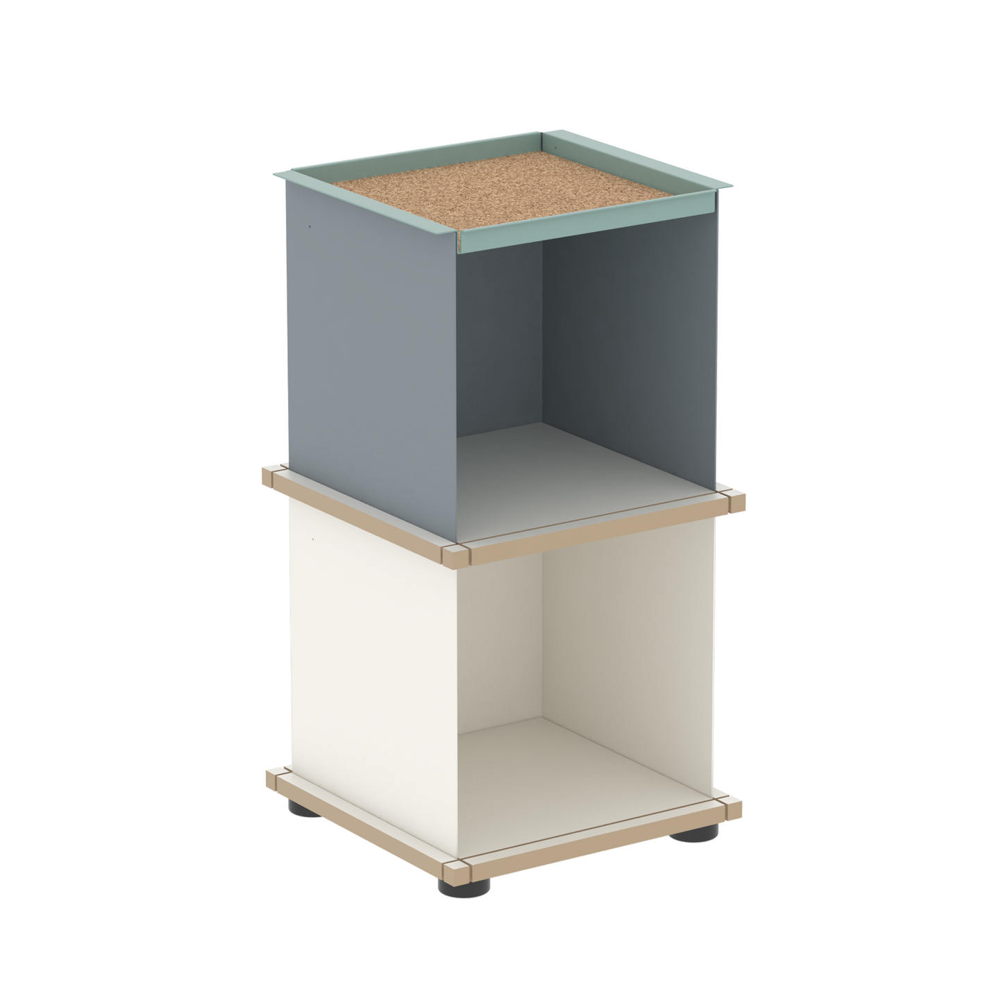 YU TRAY SHELF 1x2 – Beistelltisch und kleines Regal mit besonderem Kopf. Denn beim oberen Abschluss handelt es sich um das vielseitige Tablett YU TRAY. Ob als Beistelltisch, Nachttisch oder universelles Regal schafft YU TRAY SHELF 1x2 Raum und Ablagefläche auch an den kleinsten Orten. Ideal für den Flur, das Homeoffice, die Küche, das Bad und überall, wo Stauraum benötigt wird.