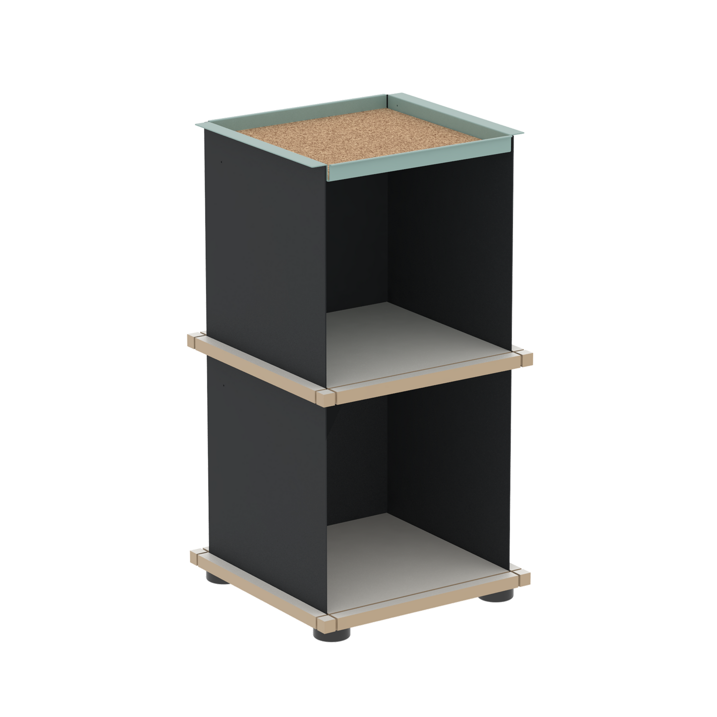 YU TRAY SHELF 1x2 – Beistelltisch und kleines Regal mit besonderem Kopf. Denn beim oberen Abschluss handelt es sich um das vielseitige Tablett YU TRAY. Ob als Beistelltisch, Nachttisch oder universelles Regal schafft YU TRAY SHELF 1x2 Raum und Ablagefläche auch an den kleinsten Orten. Ideal für den Flur, das Homeoffice, die Küche, das Bad und überall, wo Stauraum benötigt wird.