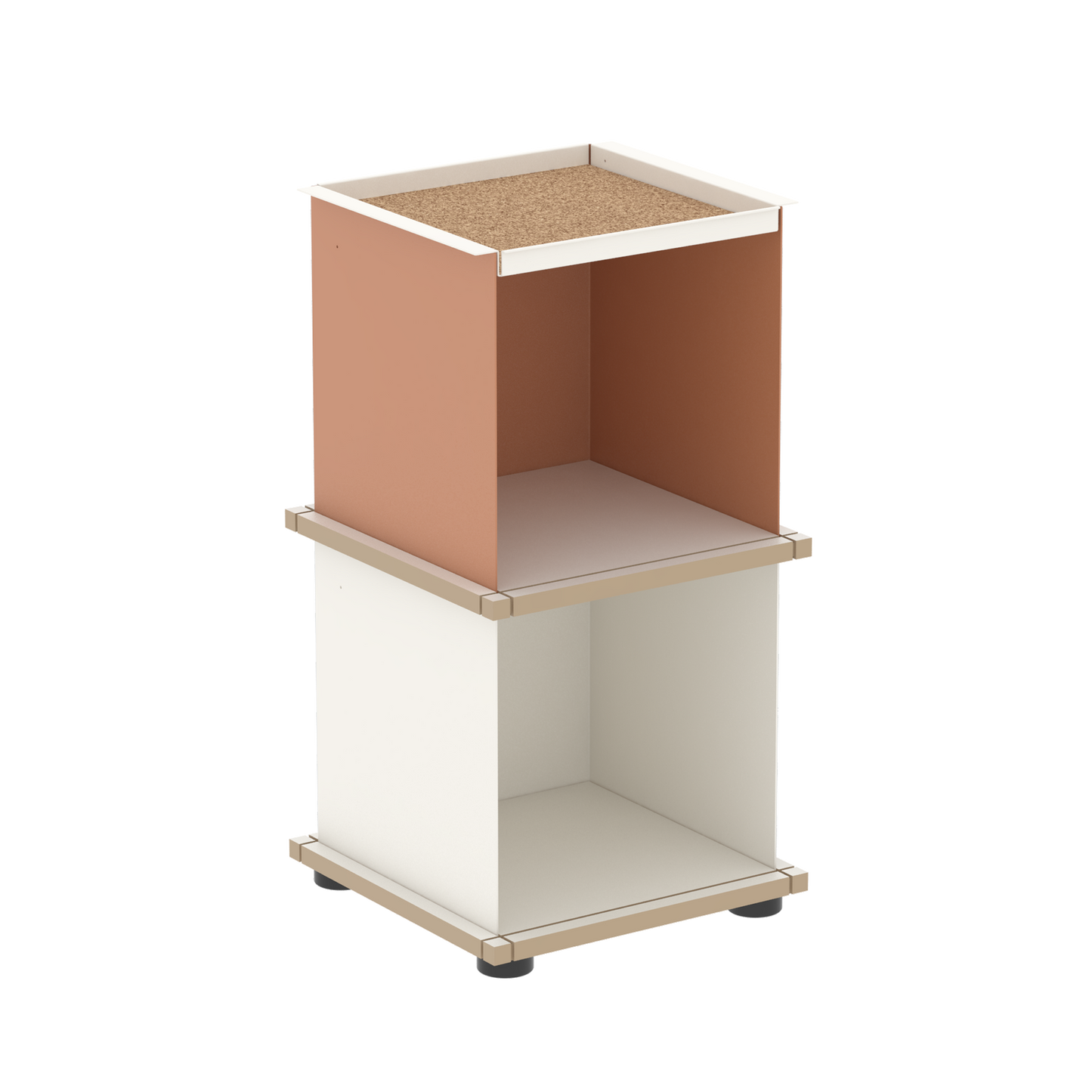 YU TRAY SHELF 1x2 – Beistelltisch und kleines Regal mit besonderem Kopf. Denn beim oberen Abschluss handelt es sich um das vielseitige Tablett YU TRAY. Ob als Beistelltisch, Nachttisch oder universelles Regal schafft YU TRAY SHELF 1x2 Raum und Ablagefläche auch an den kleinsten Orten. Ideal für den Flur, das Homeoffice, die Küche, das Bad und überall, wo Stauraum benötigt wird.