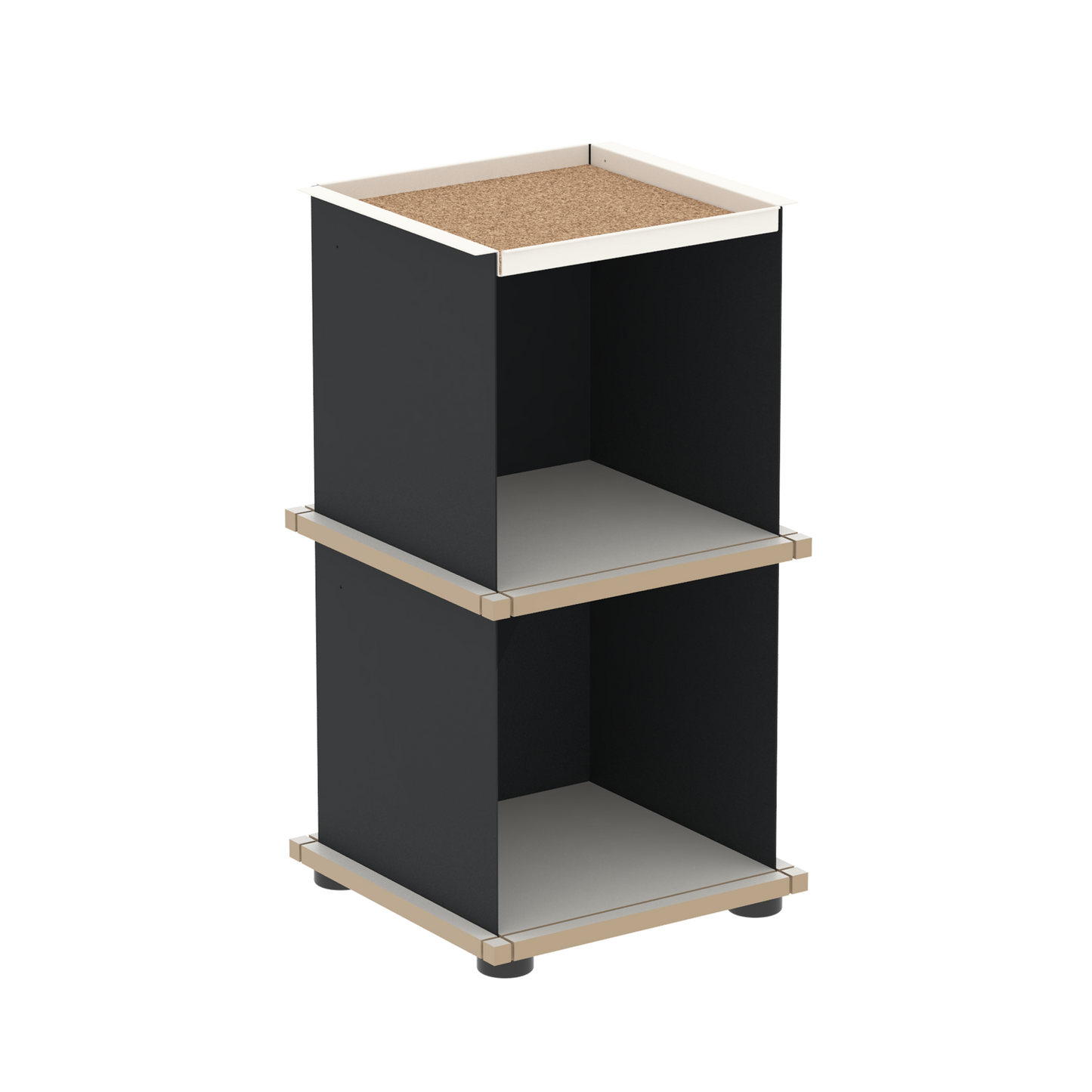 YU TRAY SHELF 1x2 – Beistelltisch und kleines Regal mit besonderem Kopf. Denn beim oberen Abschluss handelt es sich um das vielseitige Tablett YU TRAY. Ob als Beistelltisch, Nachttisch oder universelles Regal schafft YU TRAY SHELF 1x2 Raum und Ablagefläche auch an den kleinsten Orten. Ideal für den Flur, das Homeoffice, die Küche, das Bad und überall, wo Stauraum benötigt wird.