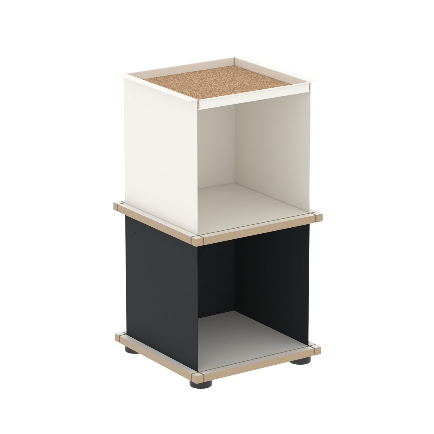 YU TRAY SHELF 1x2 – Beistelltisch und kleines Regal mit besonderem Kopf. Denn beim oberen Abschluss handelt es sich um das vielseitige Tablett YU TRAY. Ob als Beistelltisch, Nachttisch oder universelles Regal schafft YU TRAY SHELF 1x2 Raum und Ablagefläche auch an den kleinsten Orten. Ideal für den Flur, das Homeoffice, die Küche, das Bad und überall, wo Stauraum benötigt wird.