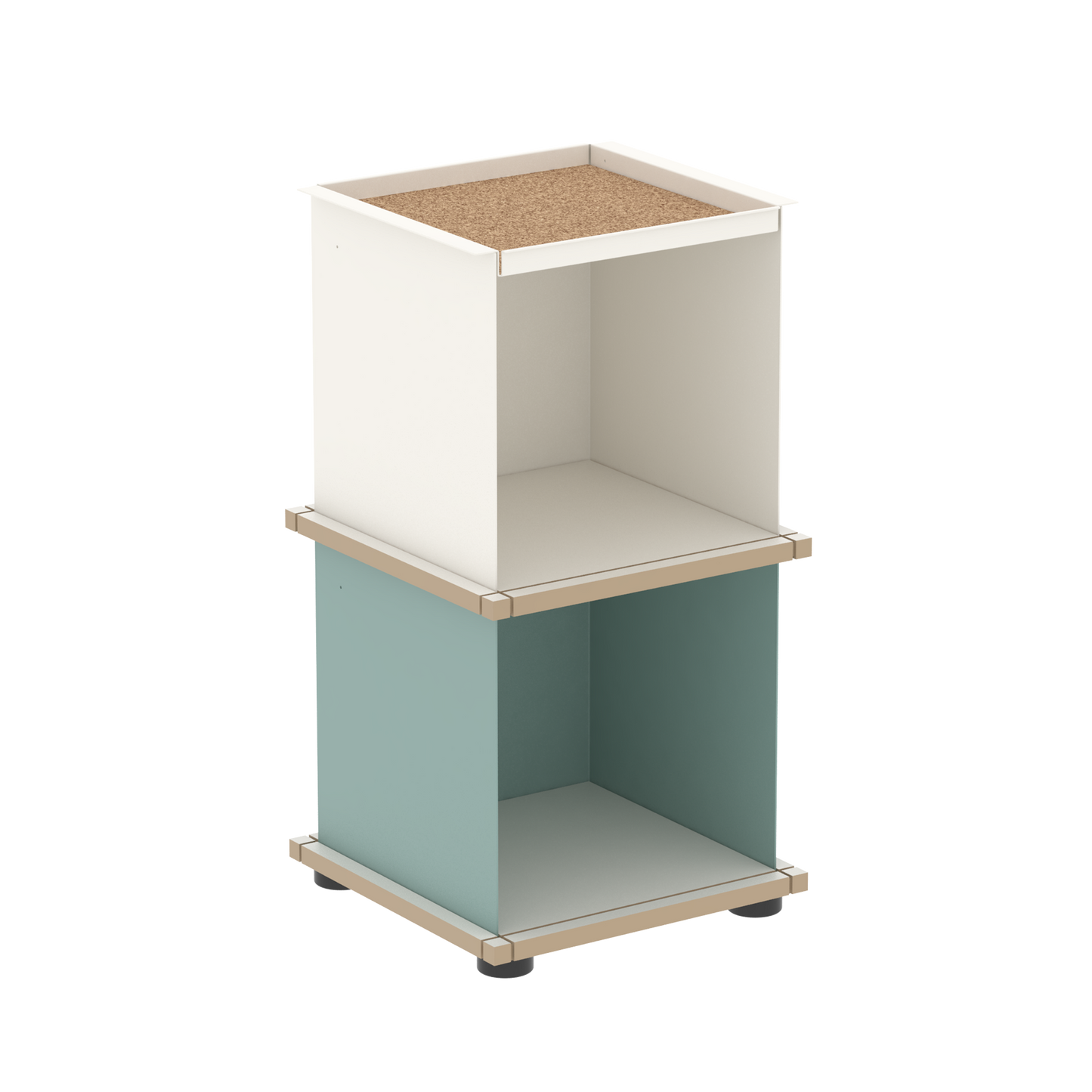 YU TRAY SHELF 1x2 – Beistelltisch und kleines Regal mit besonderem Kopf. Denn beim oberen Abschluss handelt es sich um das vielseitige Tablett YU TRAY. Ob als Beistelltisch, Nachttisch oder universelles Regal schafft YU TRAY SHELF 1x2 Raum und Ablagefläche auch an den kleinsten Orten. Ideal für den Flur, das Homeoffice, die Küche, das Bad und überall, wo Stauraum benötigt wird.