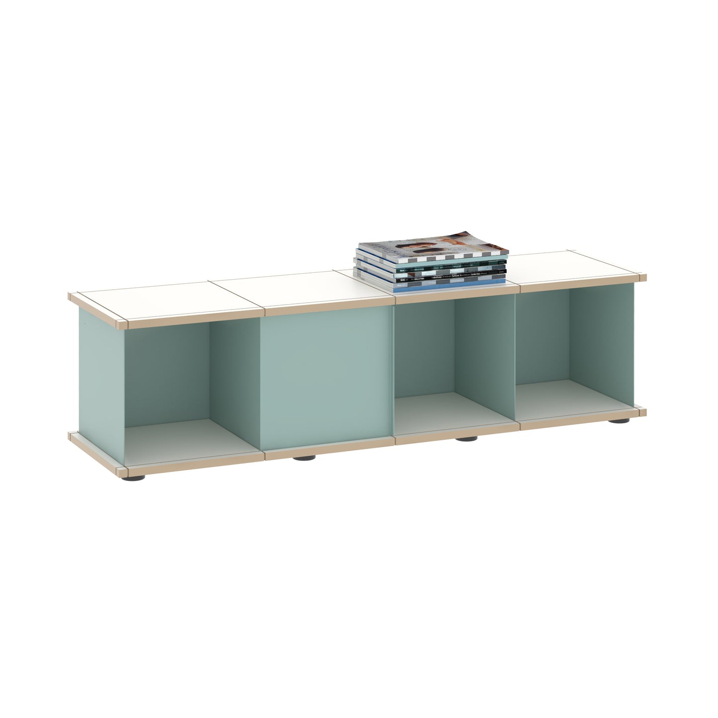 YU SHELF 4er / MDF weiß