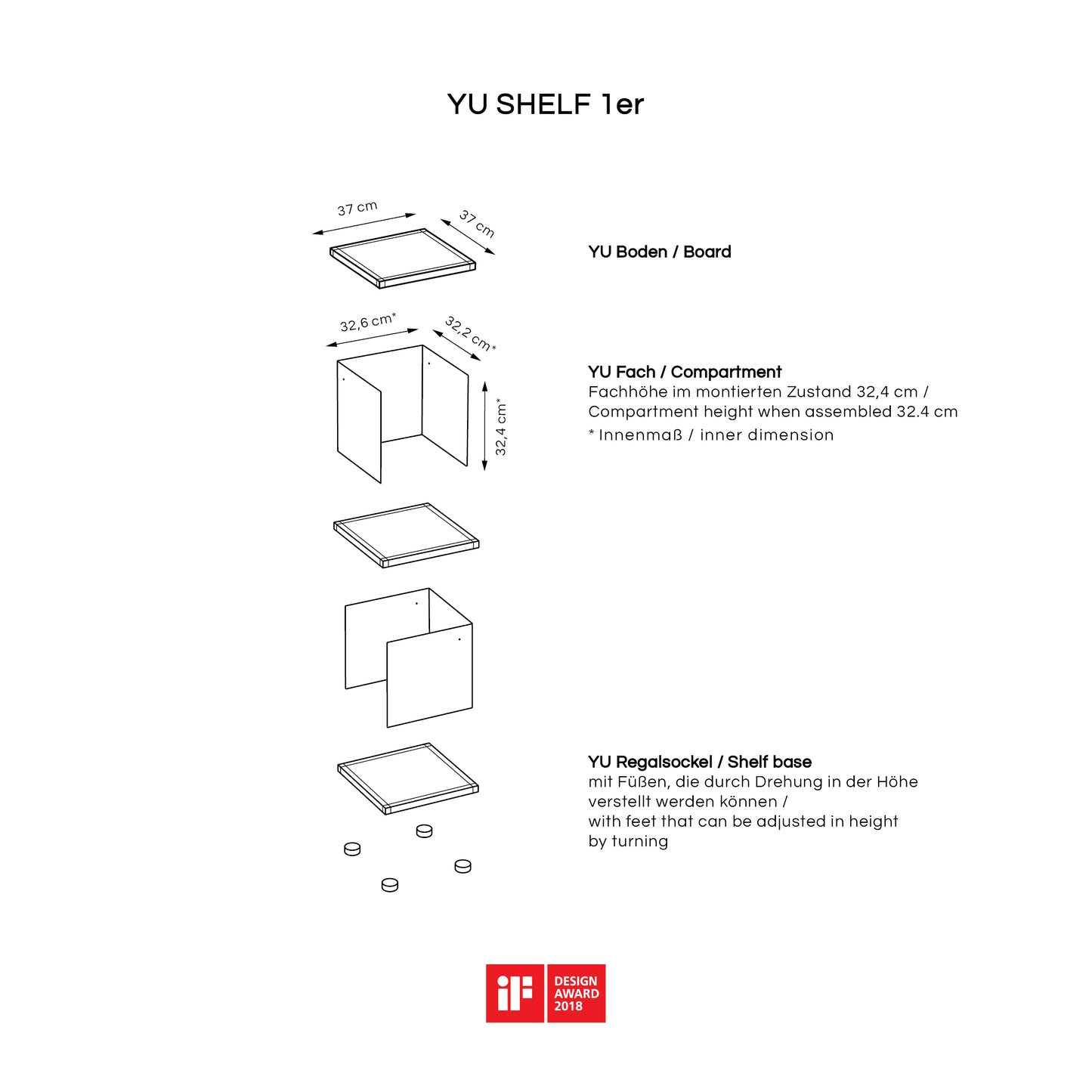 YU SHELF 1er / MDF weiß