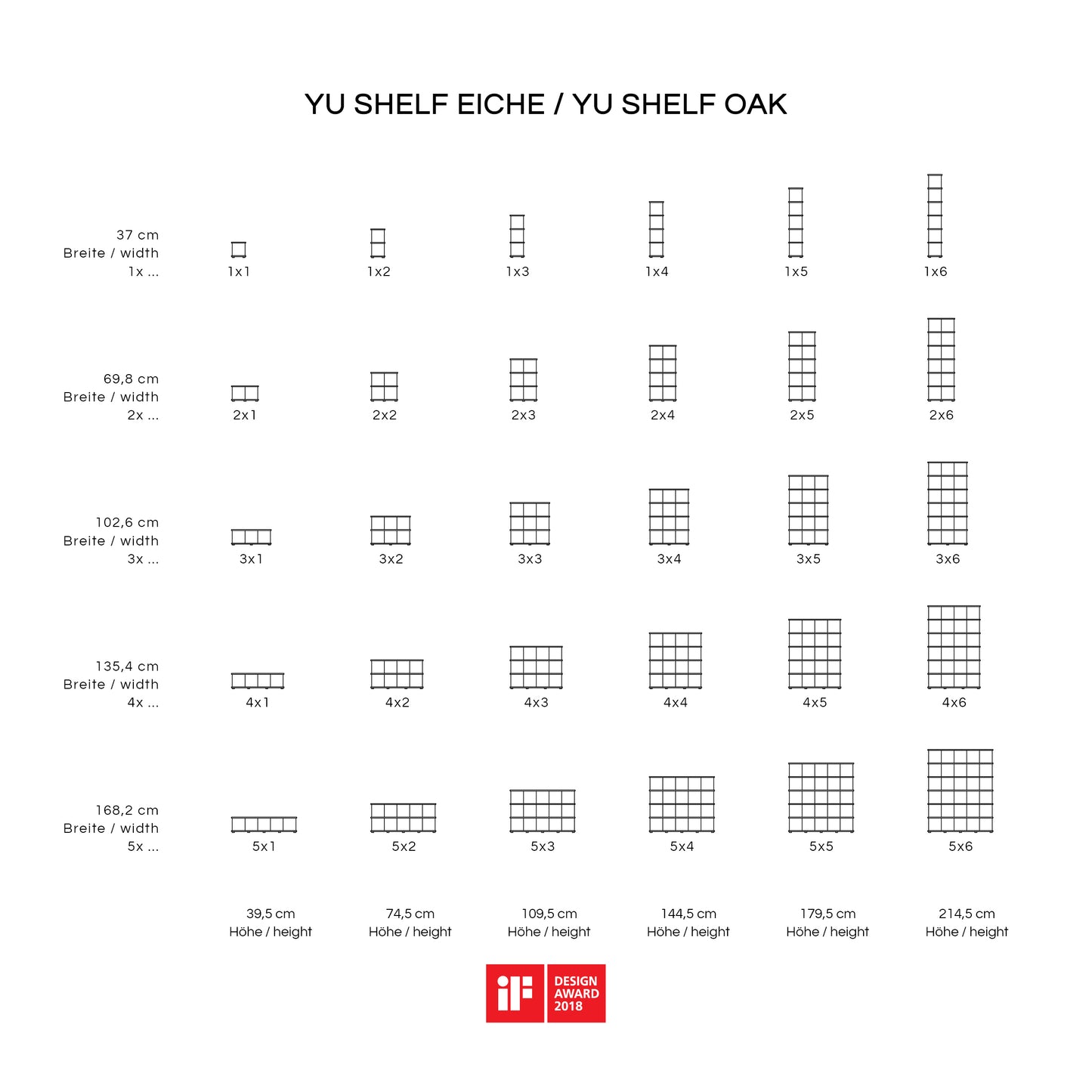 YU SHELF 2er / Eiche geölt
