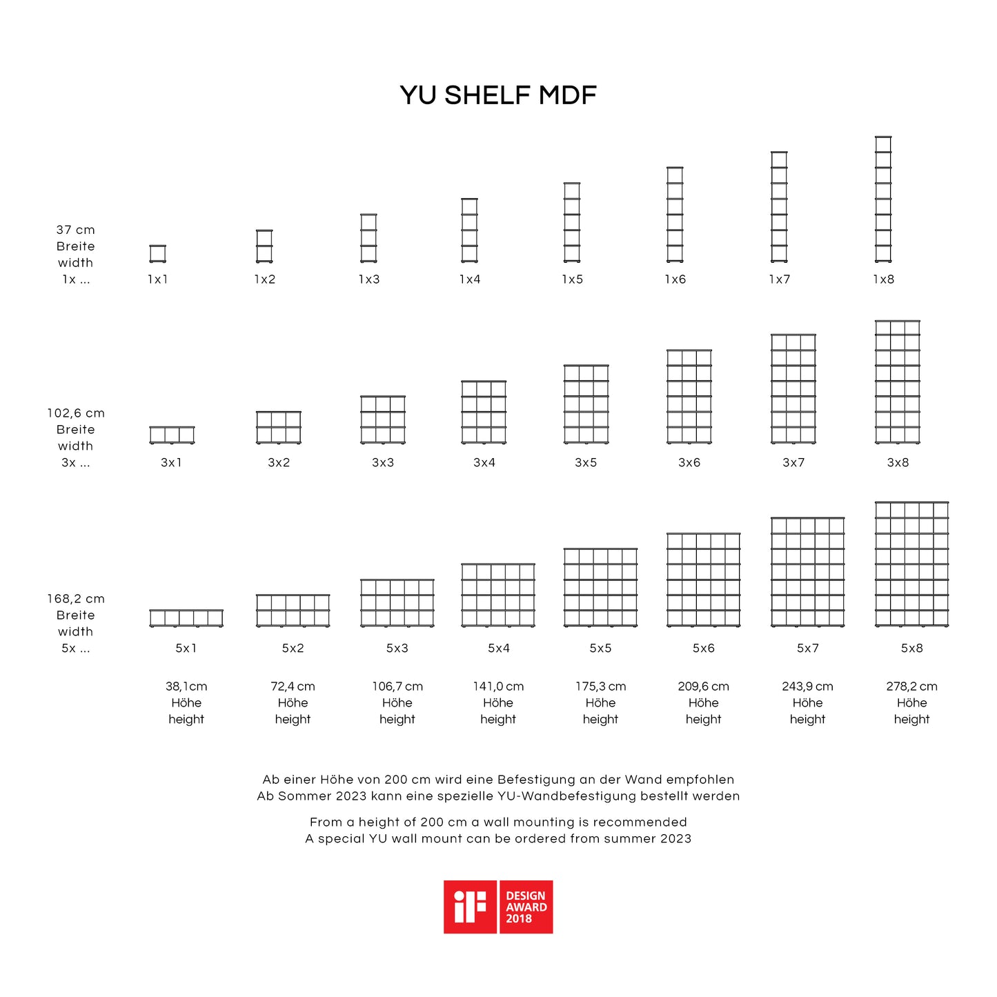 YU SHELF 3 series / MDF white